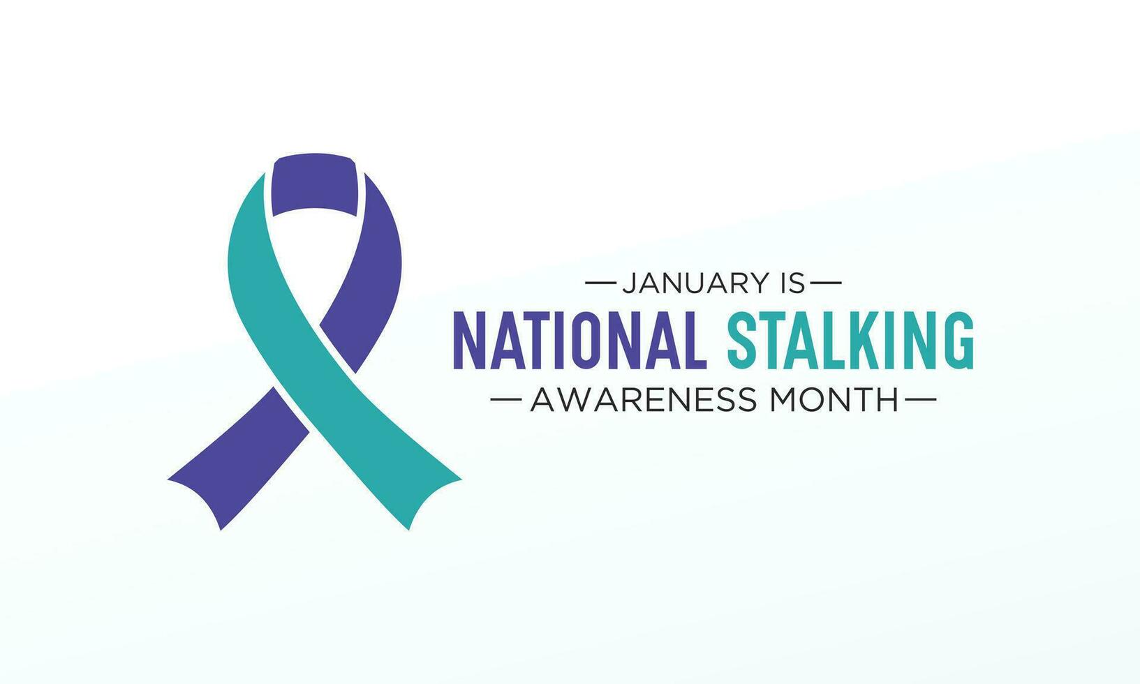 National stalking awareness month is observed every year in january. Vector template for banner, greeting card, poster with background. Vector illustration.