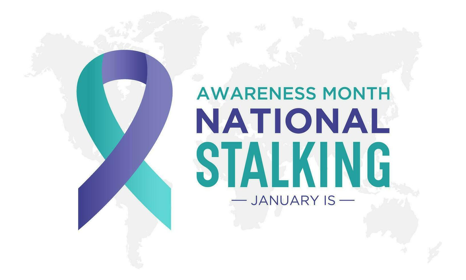 National stalking awareness month is observed every year in january. Vector template for banner, greeting card, poster with background. Vector illustration.