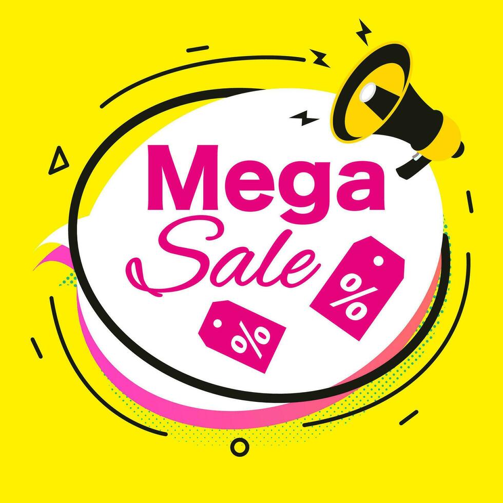 Sale banner with megaphone for promo vector
