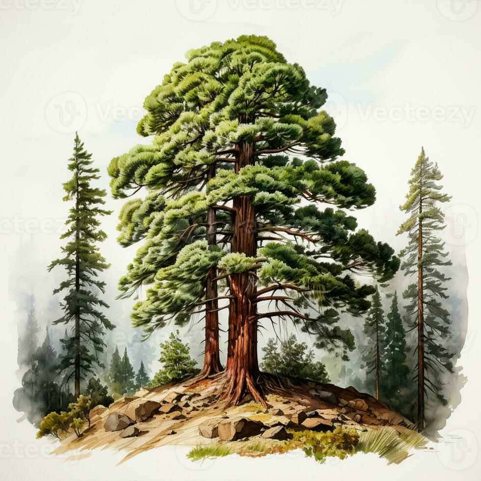 AI generated Giant sequoia, big mahogany, symbol of USA - AI generated image photo