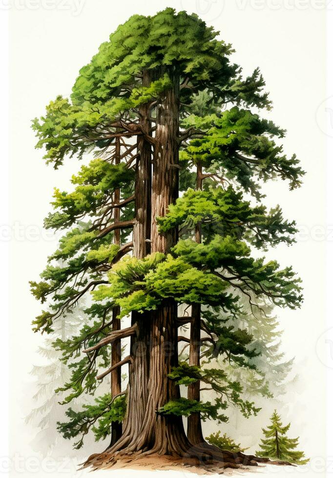 AI generated Giant sequoia, big mahogany, symbol of USA - AI generated image photo