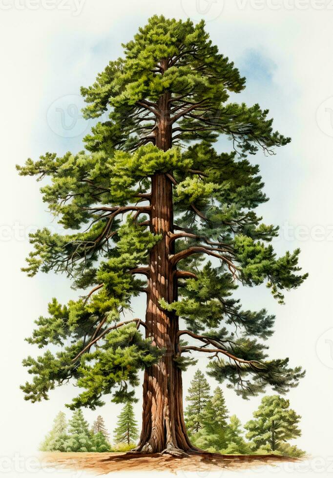 AI generated Giant sequoia, big mahogany, symbol of USA - AI generated image photo