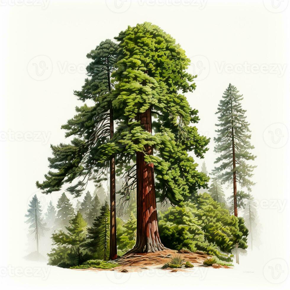 AI generated Giant sequoia, big mahogany, symbol of USA - AI generated image photo