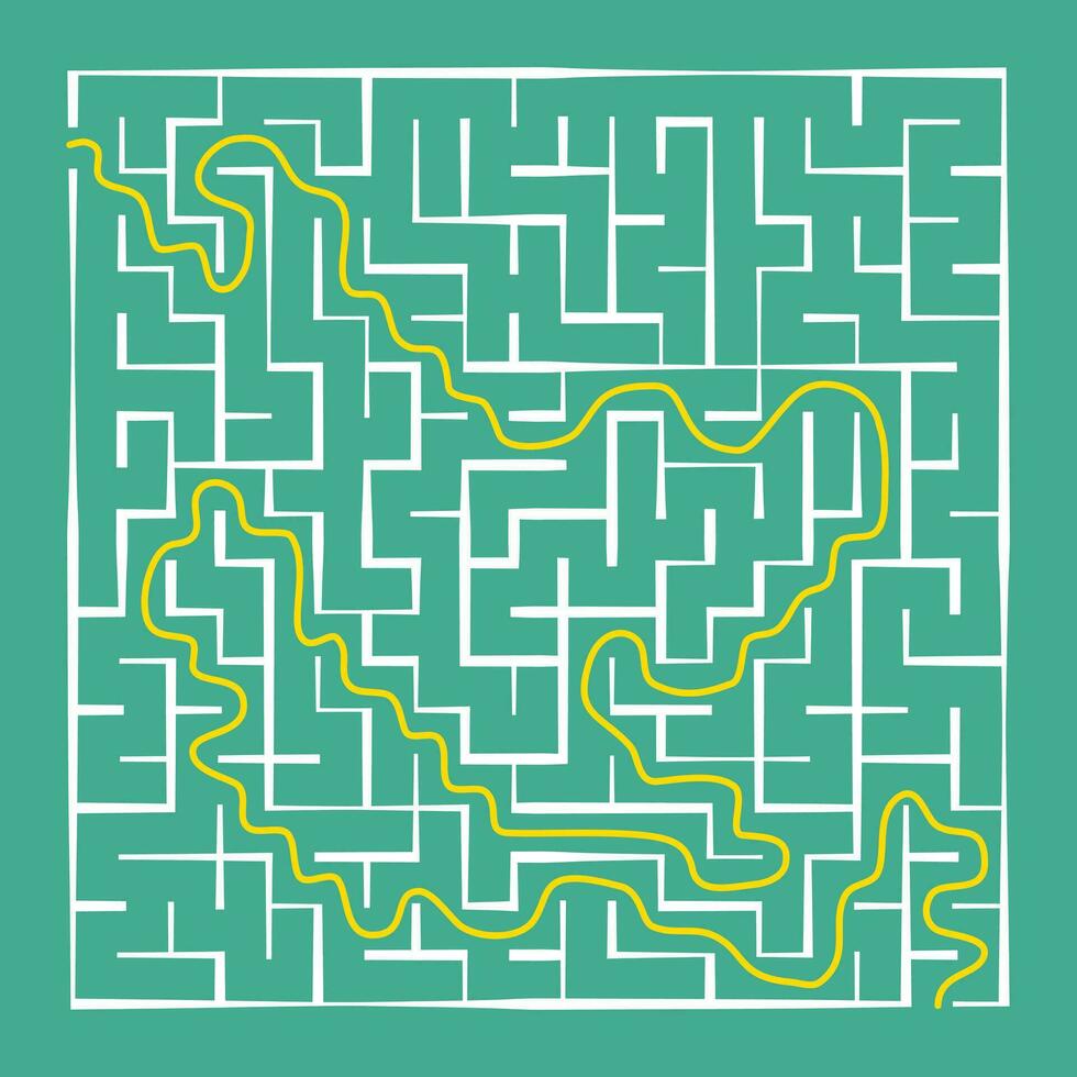complejo laberinto rompecabezas juego para niños, cuadrado laberinto con grueso líneas y Delgado líneas, vector ilustración