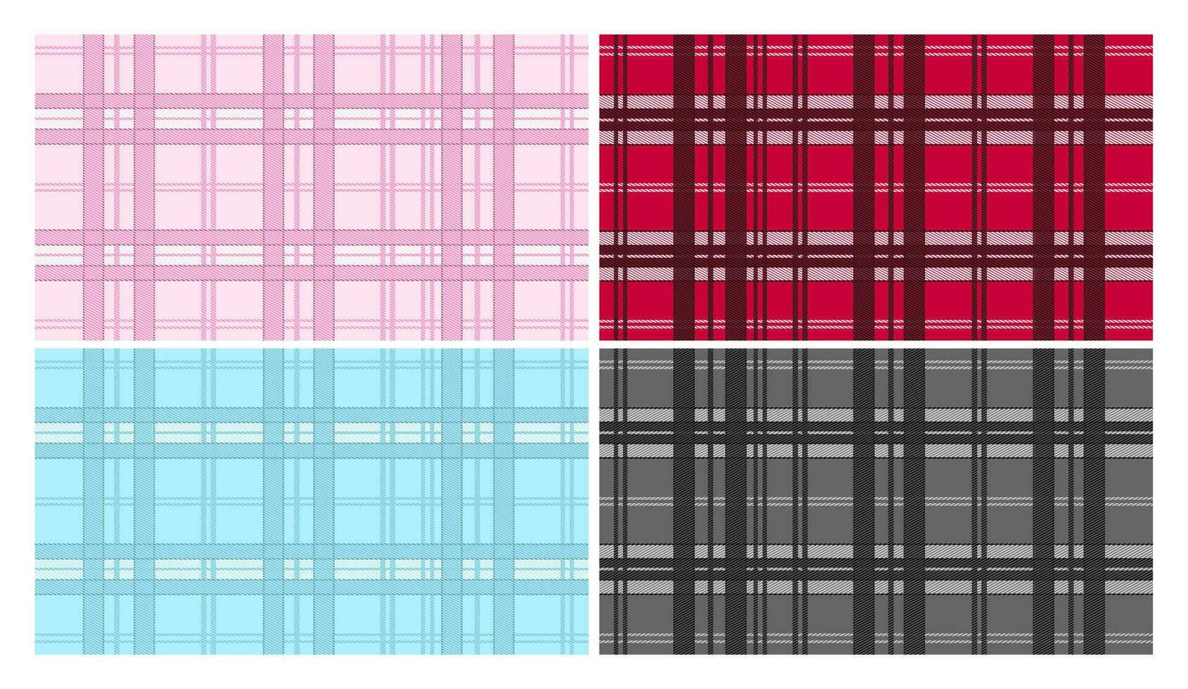 Tartan plaid check seamless pattern vector background set