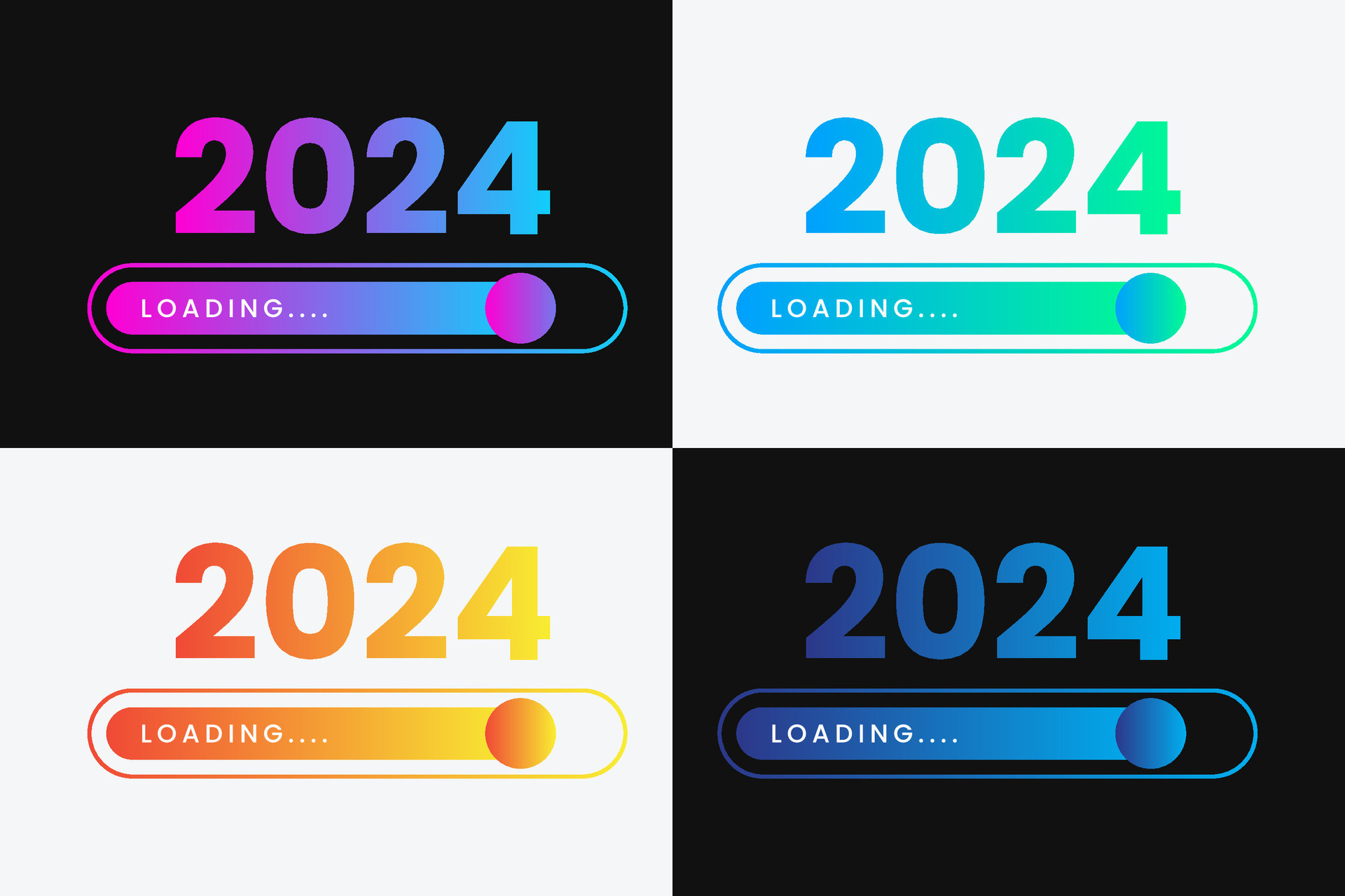 December 2023 to January 2024 loading bar progress digital technology ...