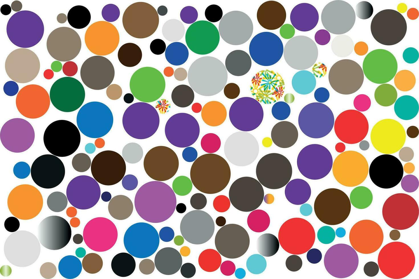 Colorful circles for packing, fabric, wallpaper, textile material. Color doodle background for printing. vector