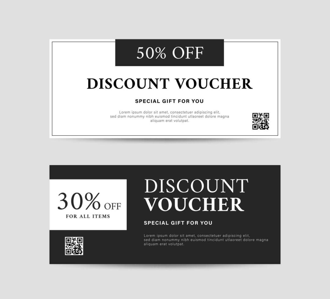 Gift voucher, discount coupon design template. Minimalist gift card background. Vector illustration