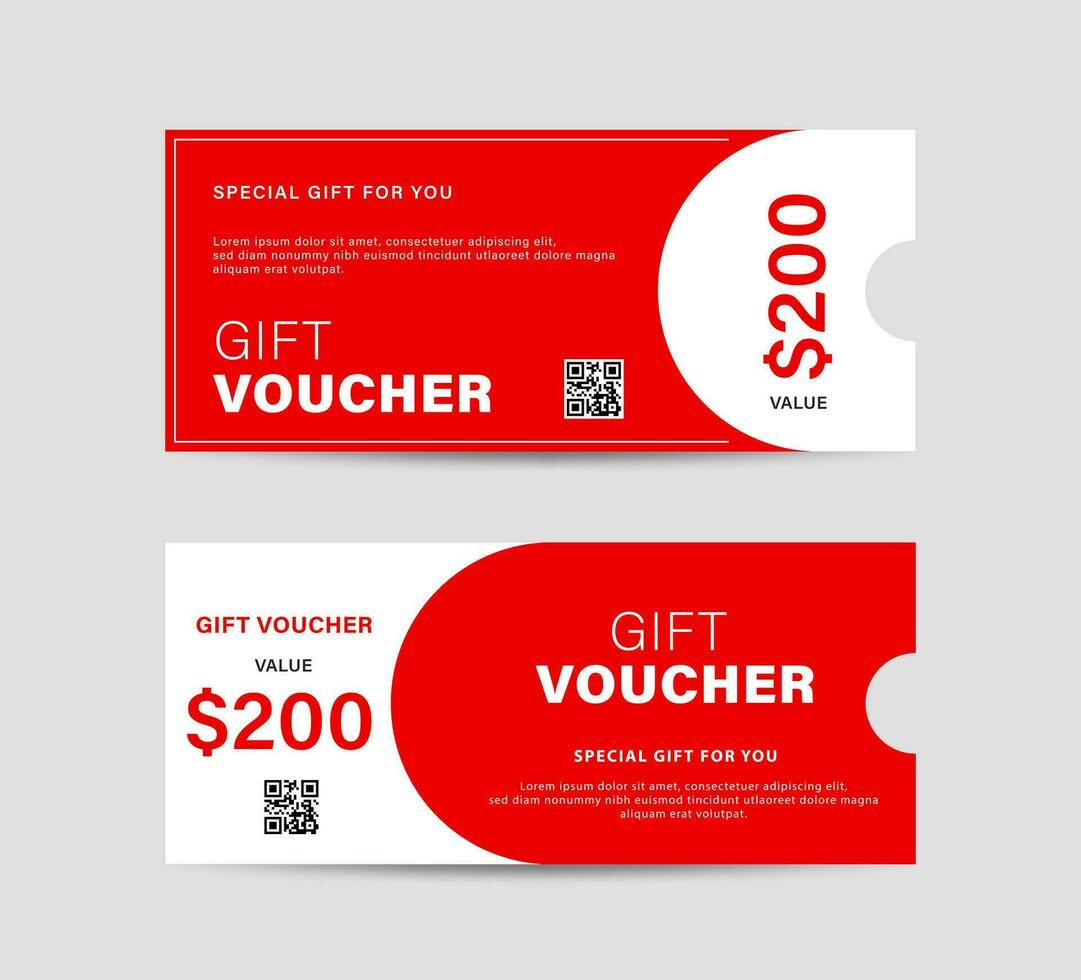 Gift voucher, discount coupon design template. Minimalist gift card background. Vector illustration