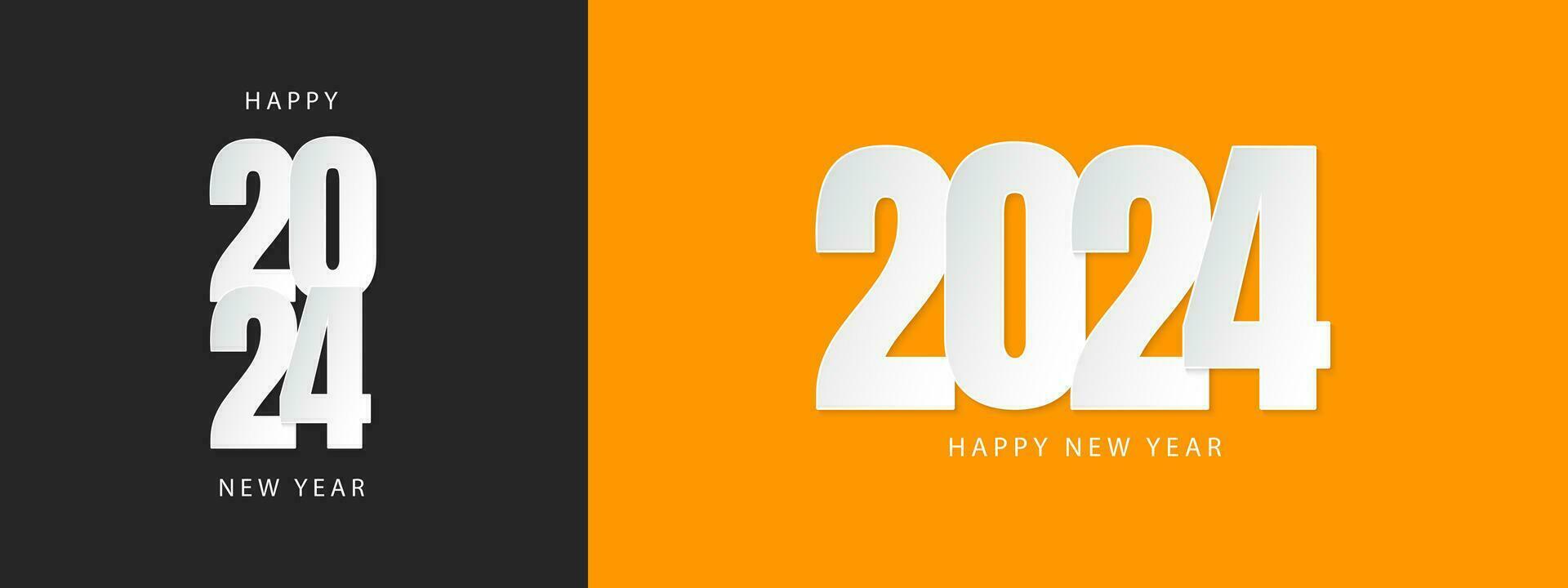 contento nuevo año 2024 diseño. de moda número ilustración diseño. vector modelo para bandera, póster, saludo y nuevo año 2024 celebracion