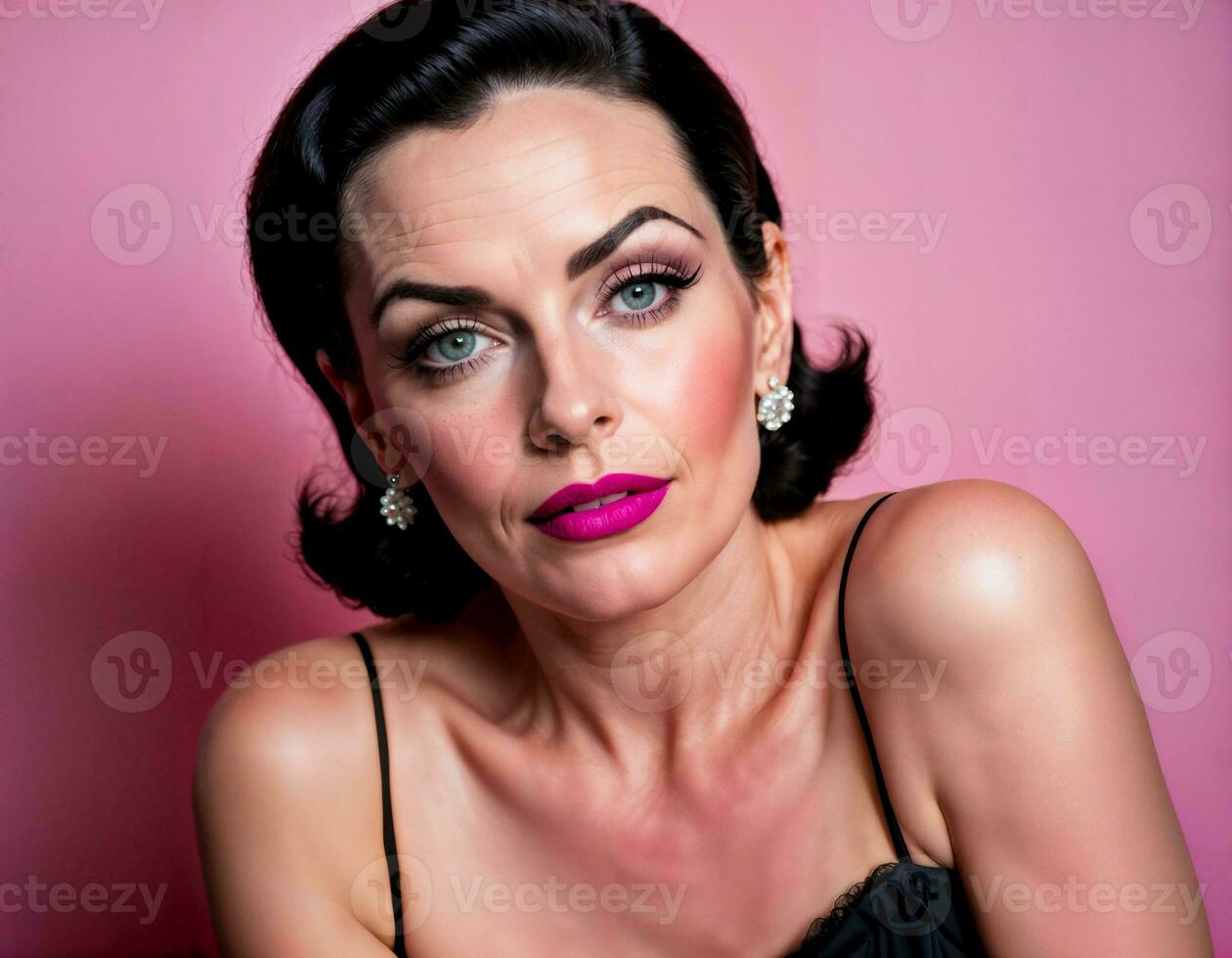 AI generated photo of middle aged woman as a office working woman standing near elevator, generative AI