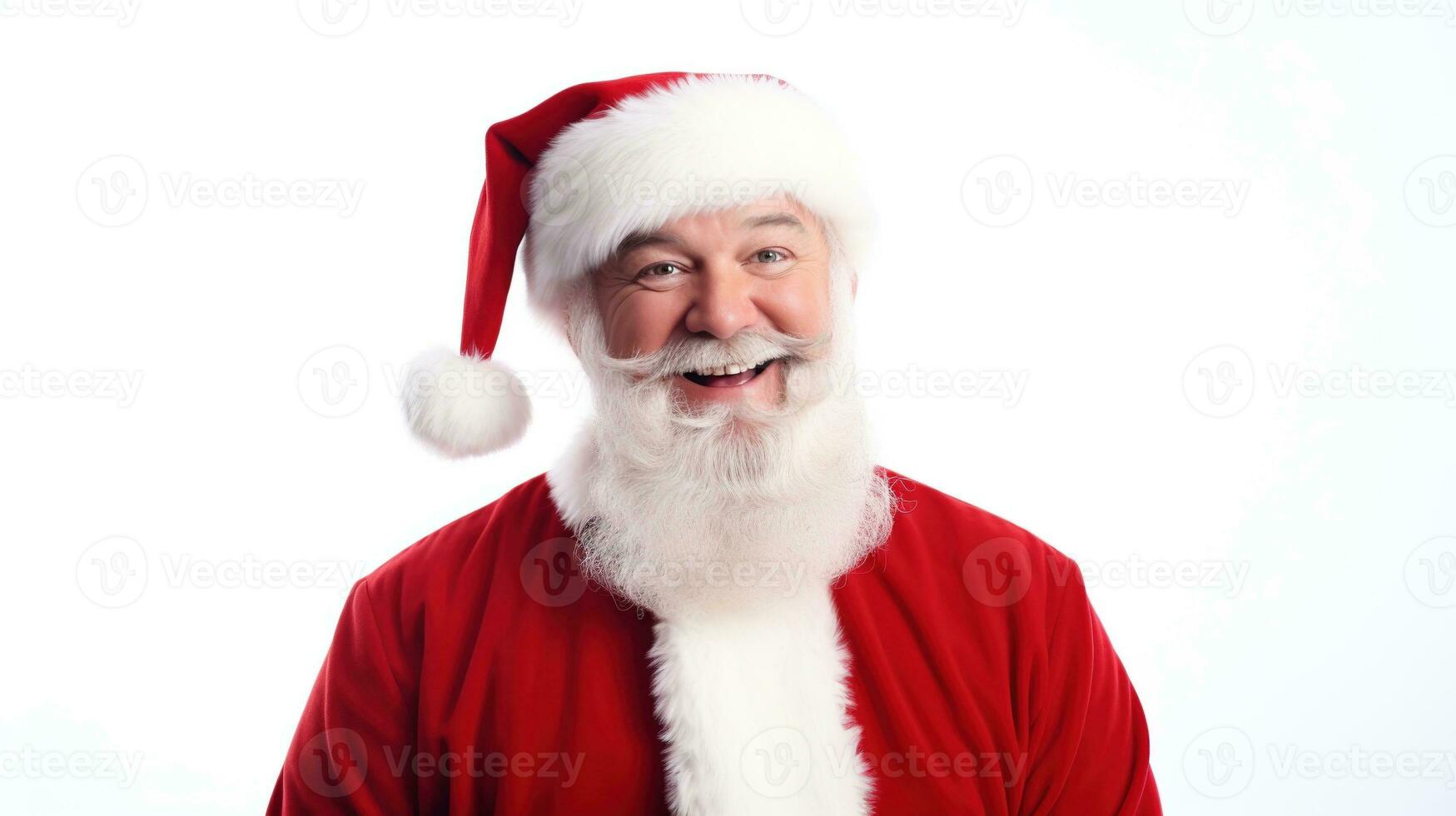 AI generated Expressive Happy Santa Claus Isolated on the White Background photo