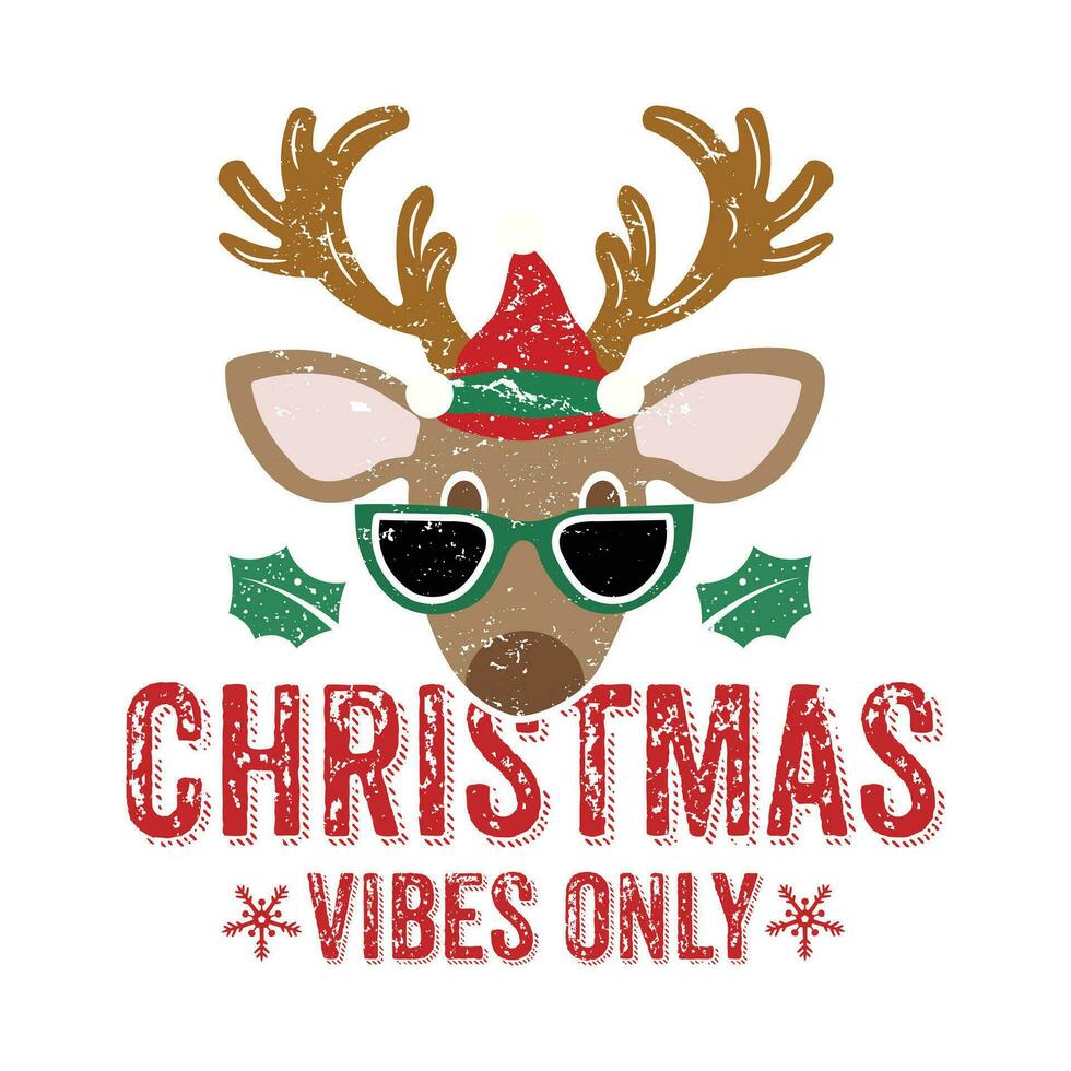 christmas vibe only t-shirt design vector