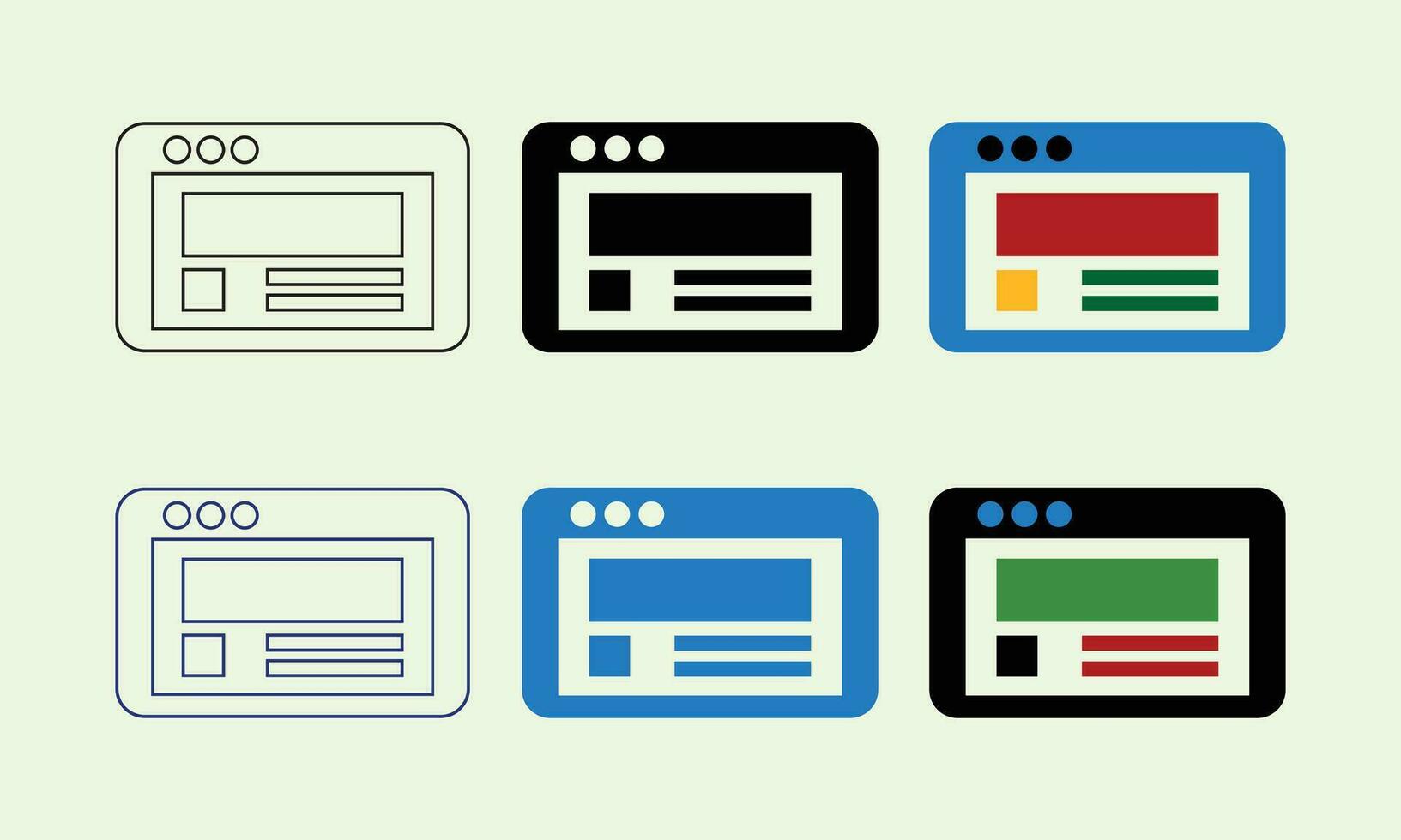 Web newspaper Icon set, outline vector sign, isolated on white. News symbol, logo illustration.