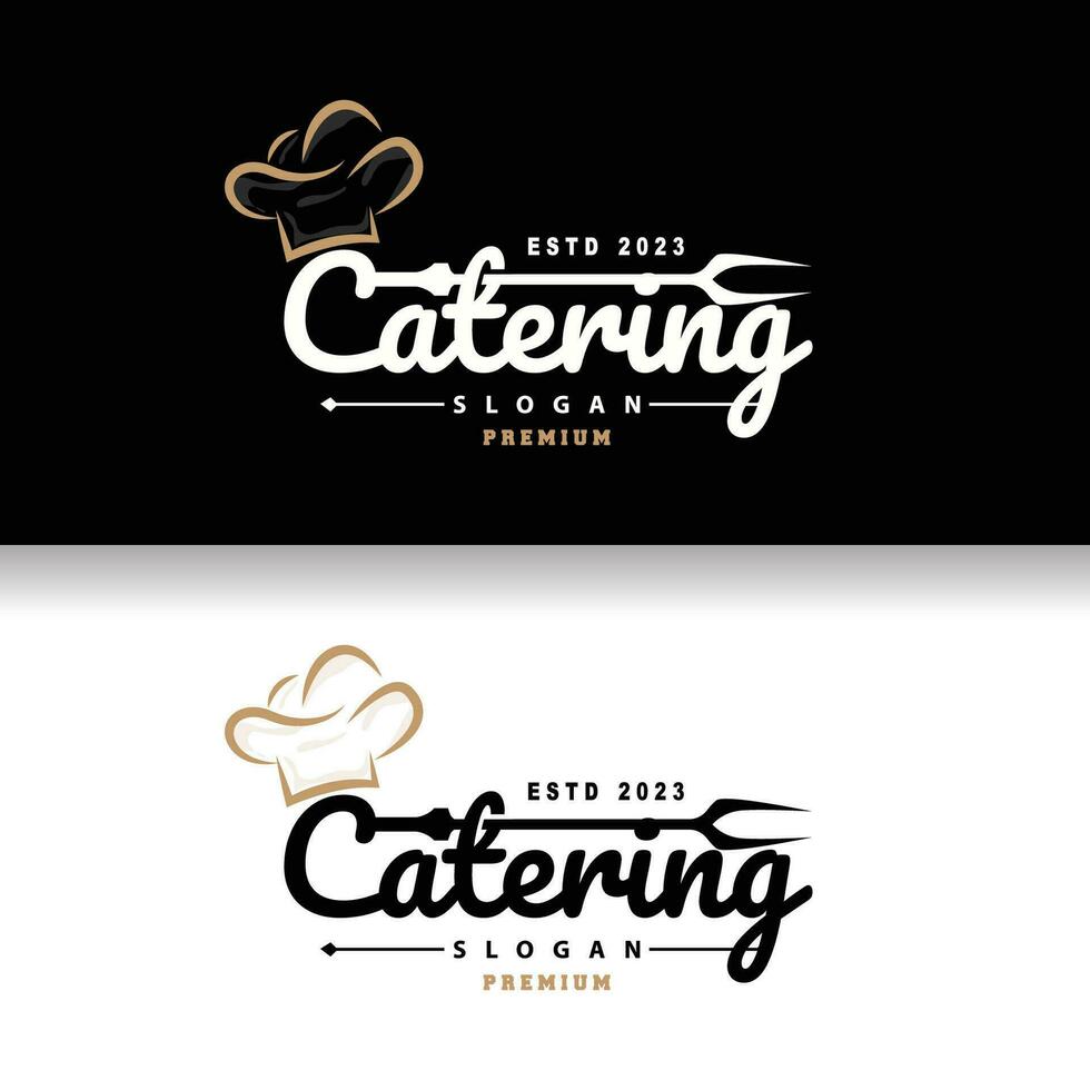 Chef Logo Design Cooking Inspiration And Chef Hat With Simple Lines For Restaurant Business Brands vector