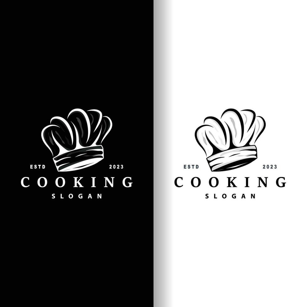 Chef Logo Design Cooking Inspiration And Chef Hat With Simple Lines For Restaurant Business Brands vector