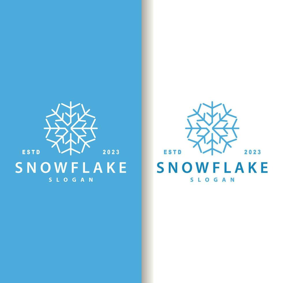 Snowflake Logo, Winter Season Design Frozen Ice Simple Model for Products and Technology vector