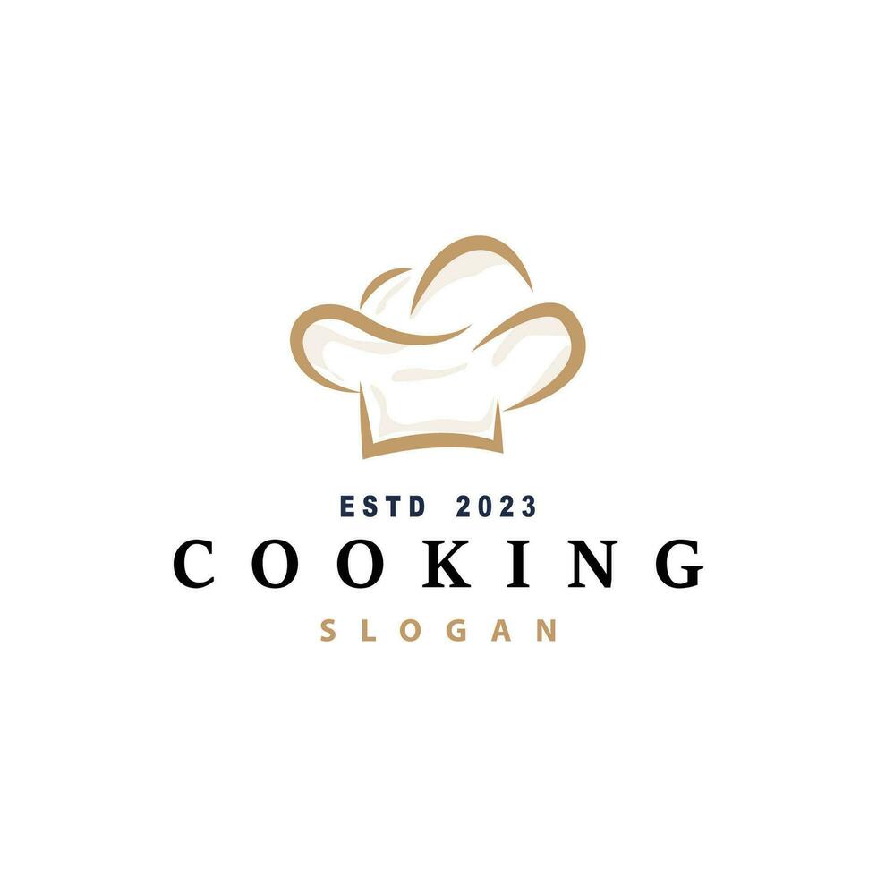 Chef Logo Design Cooking Inspiration And Chef Hat With Simple Lines For Restaurant Business Brands vector