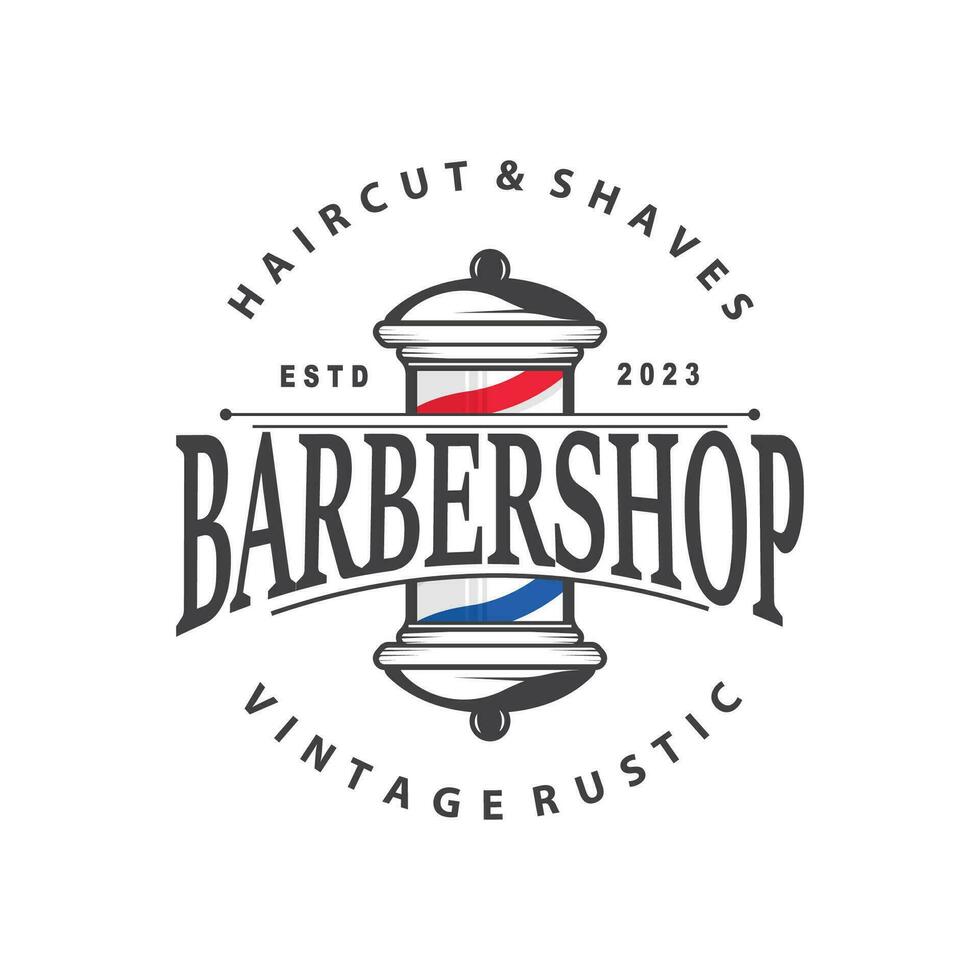 Barbershop Logo, Barber Scissors Vector, Old Design Retro Vintage Typography Ornament vector