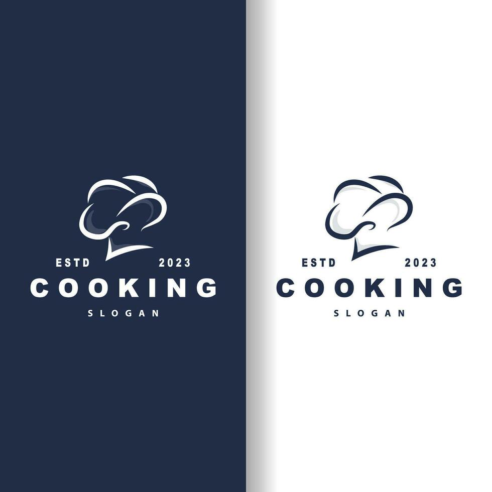 Chef Logo Design Cooking Inspiration And Chef Hat With Simple Lines For Restaurant Business Brands vector