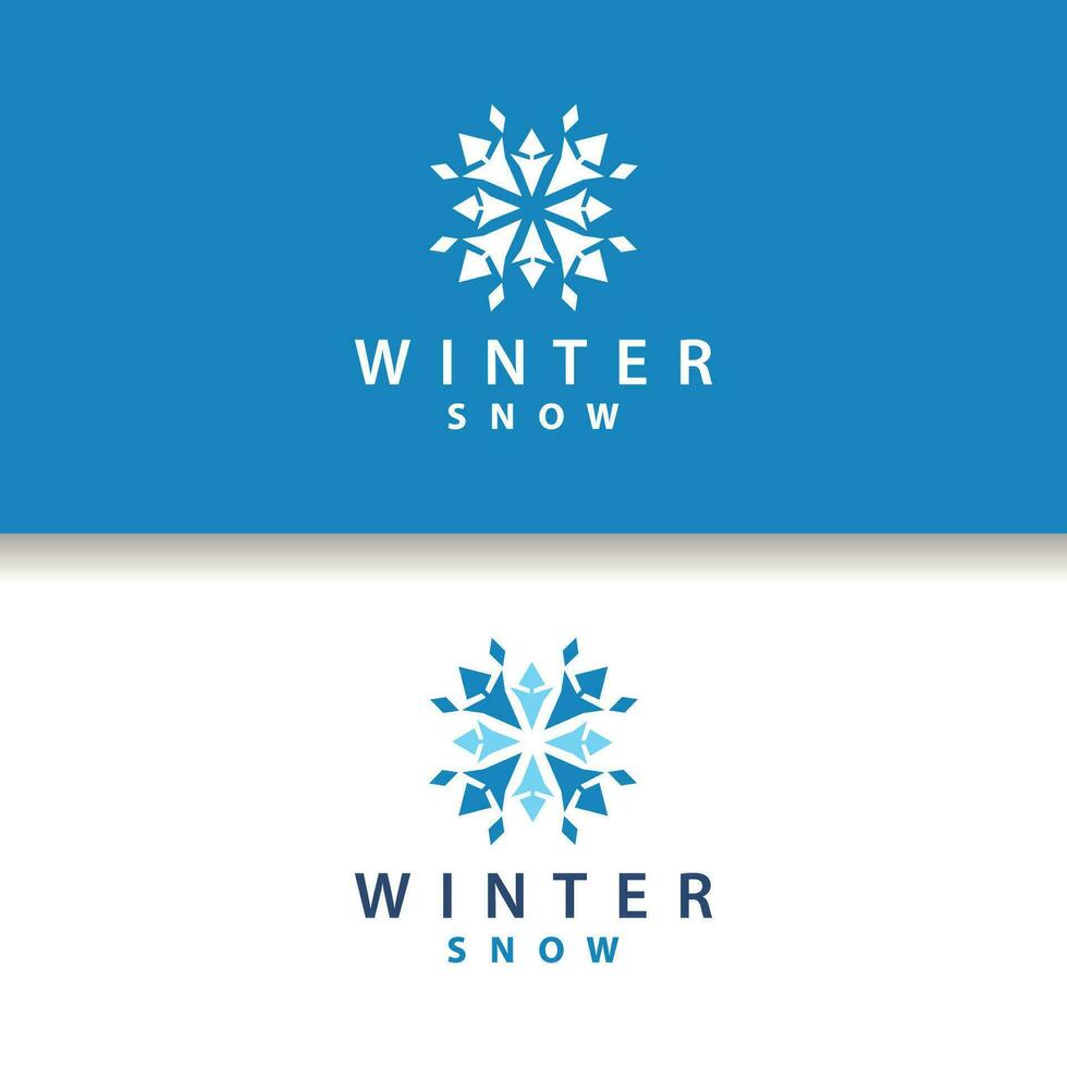 copo de nieve logo, invierno temporada diseño congelado hielo sencillo modelo para productos y tecnología vector