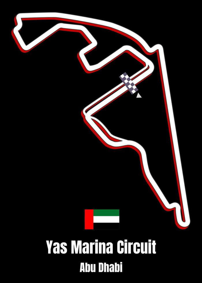 Yas Marina Circuit in Abu Dhabi UAE, United Arab Emirates vector