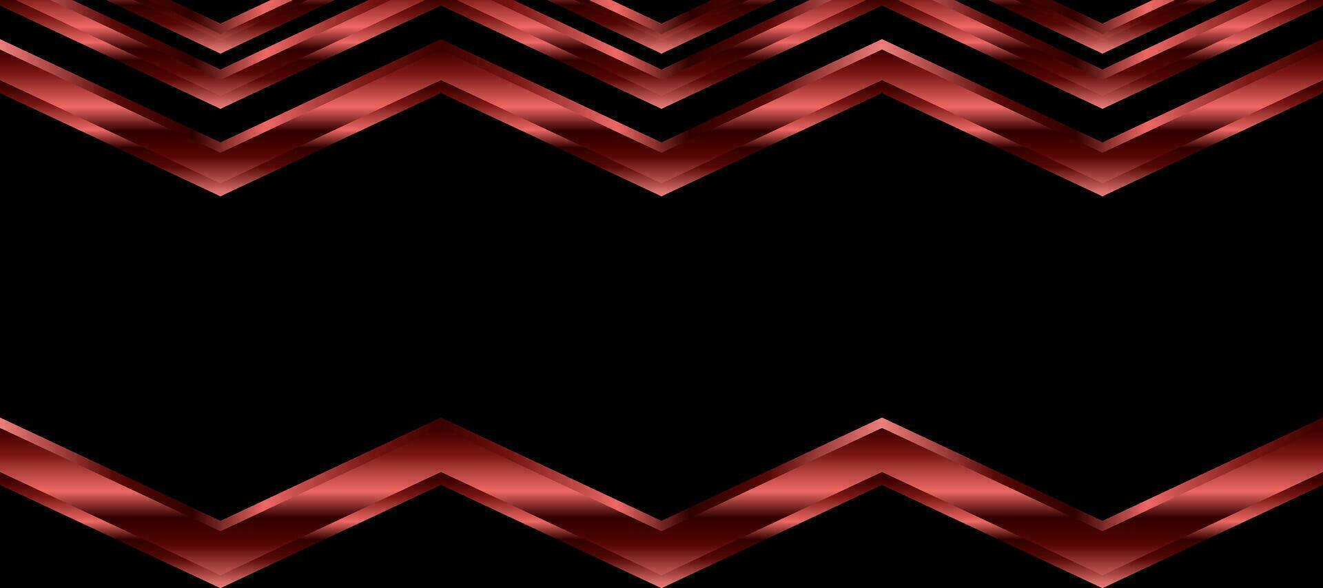 Abstract Shining Red Copper Zigzag Border Black background Wallpaper vector