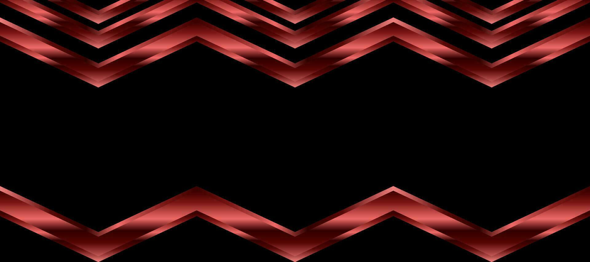 Abstract Shining Red Copper Zigzag Border Black background Wallpaper vector