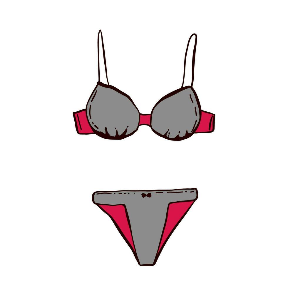 Flat garment set of lingerie brasserie clothes Vector Image