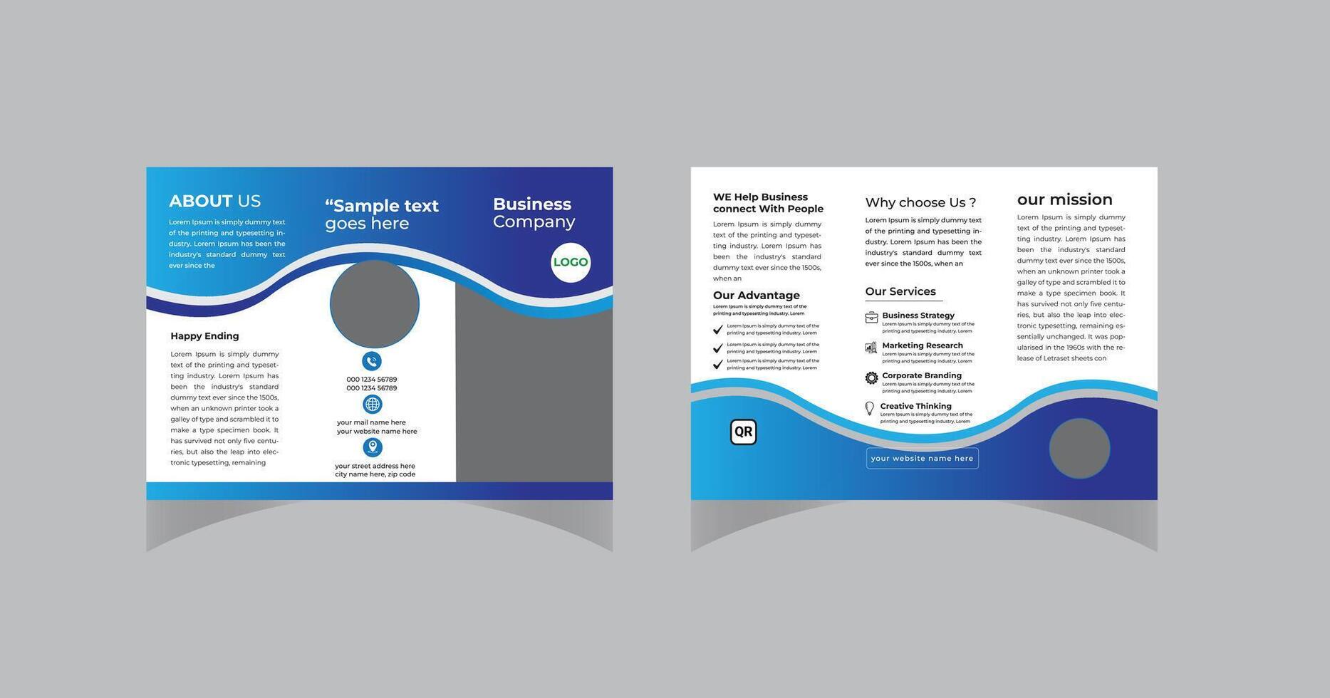 Corporate tri fold brochure design Template vector