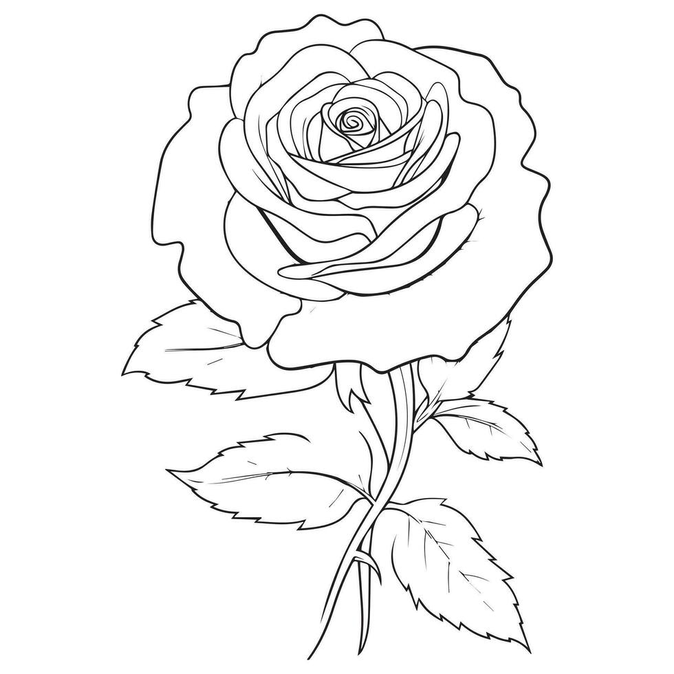 Clásico Rosa flor grabado caligráfico .victoriano estilo tatuaje vector ilustración