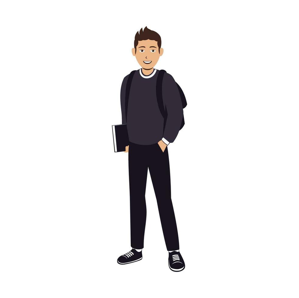 Student Cartoon Character Design Illustration vector