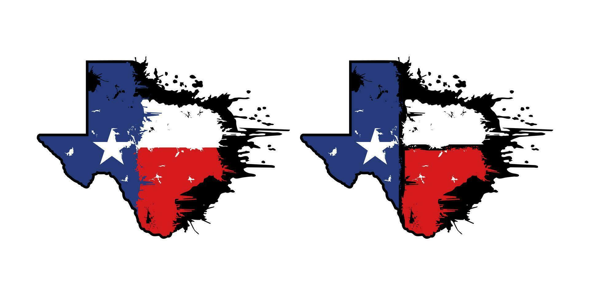 Texas Map With Flag Grunge Design Illustration vector