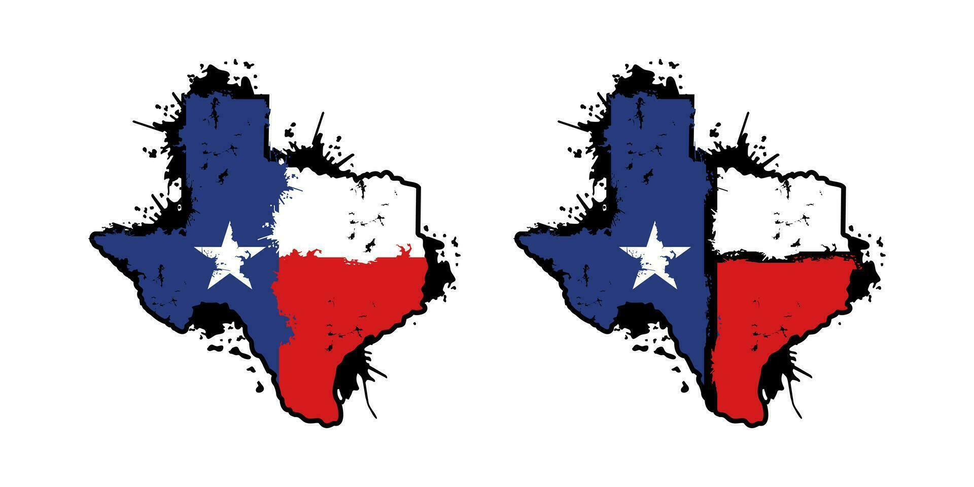 Texas mapa con bandera grunge diseño ilustración vector