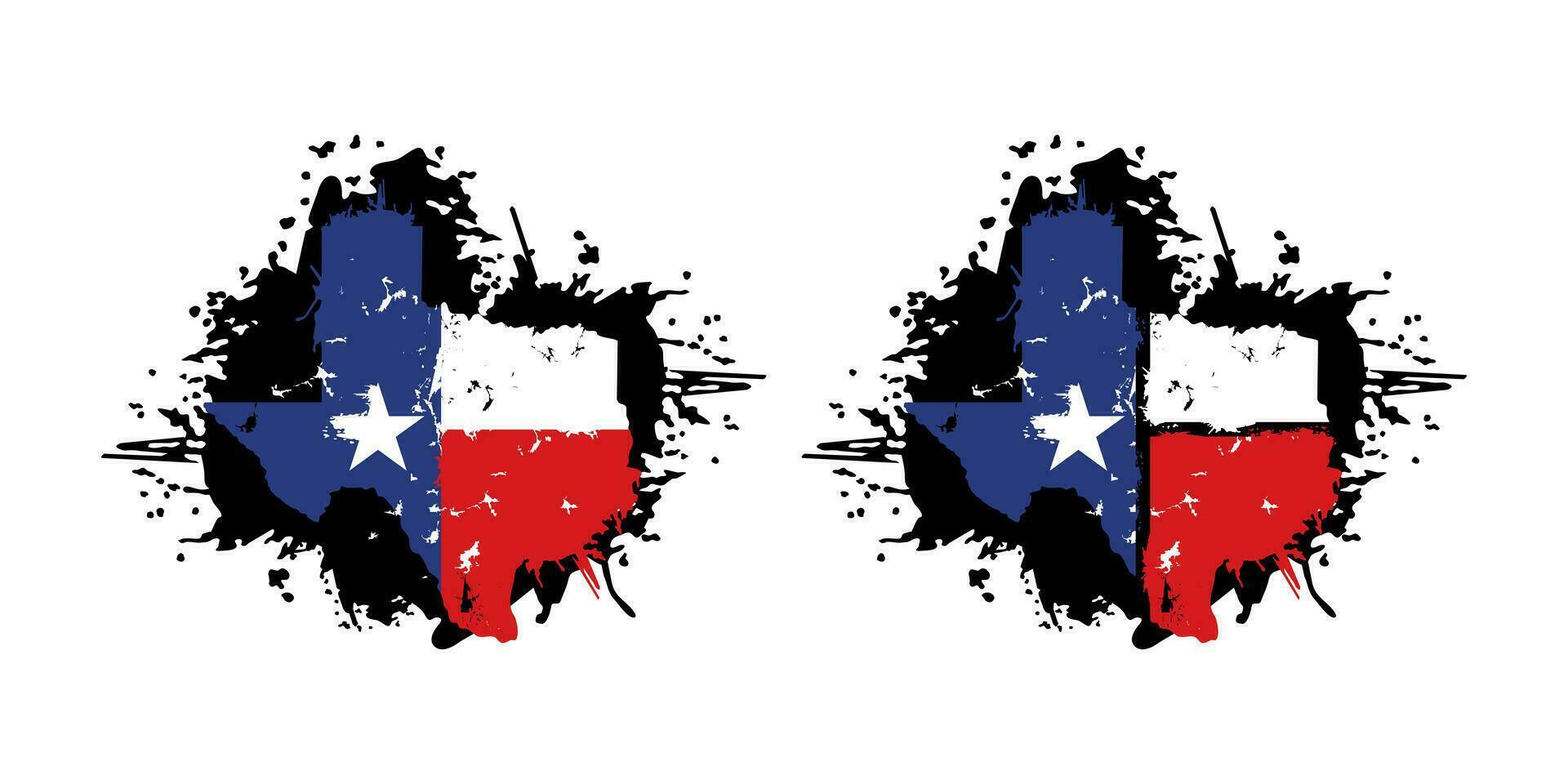 Texas Map With Flag Grunge Design Illustration vector