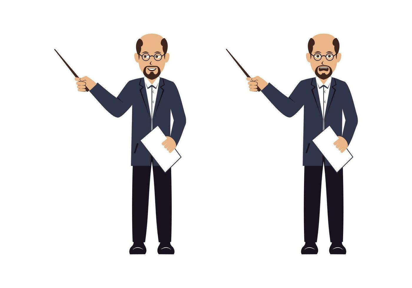 Professor Cartoon Character Design Illustration vector