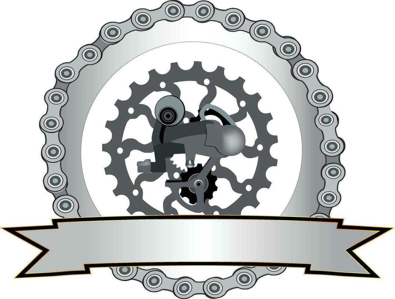 bicycle gear rim chain vector