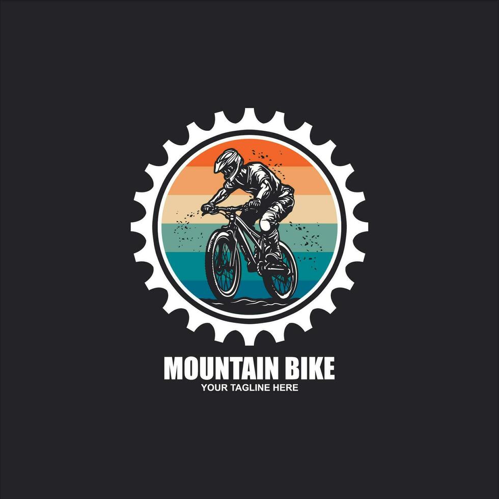 montaña bicicleta logo vector símbolo