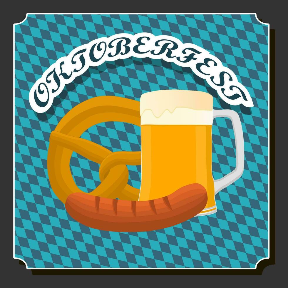 Beautiful illustration on theme of celebrating annual Oktoberfest holiday vector