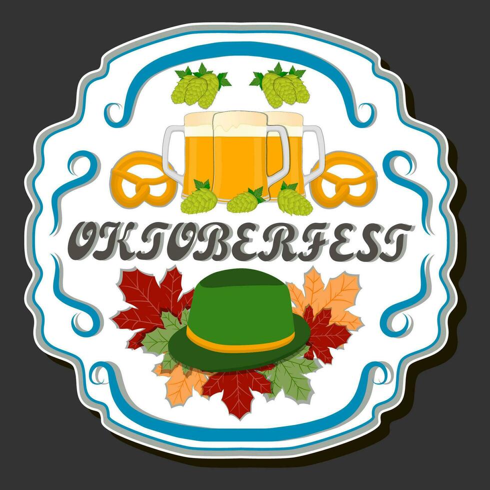 hermosa ilustración en tema de celebrando anual Oktoberfest fiesta vector