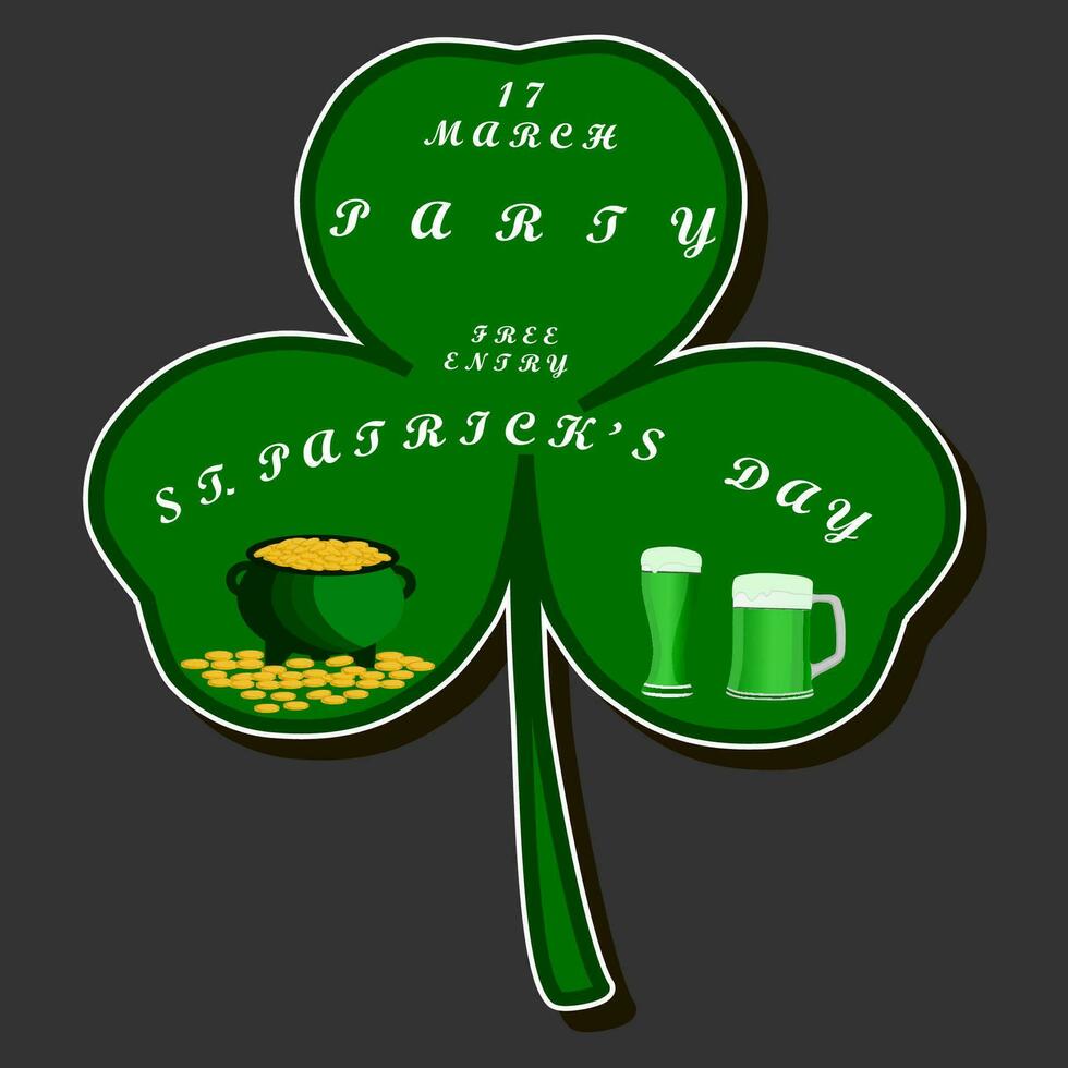 Beautiful illustration on theme of celebrating annual holiday St. Patrick's Day vector