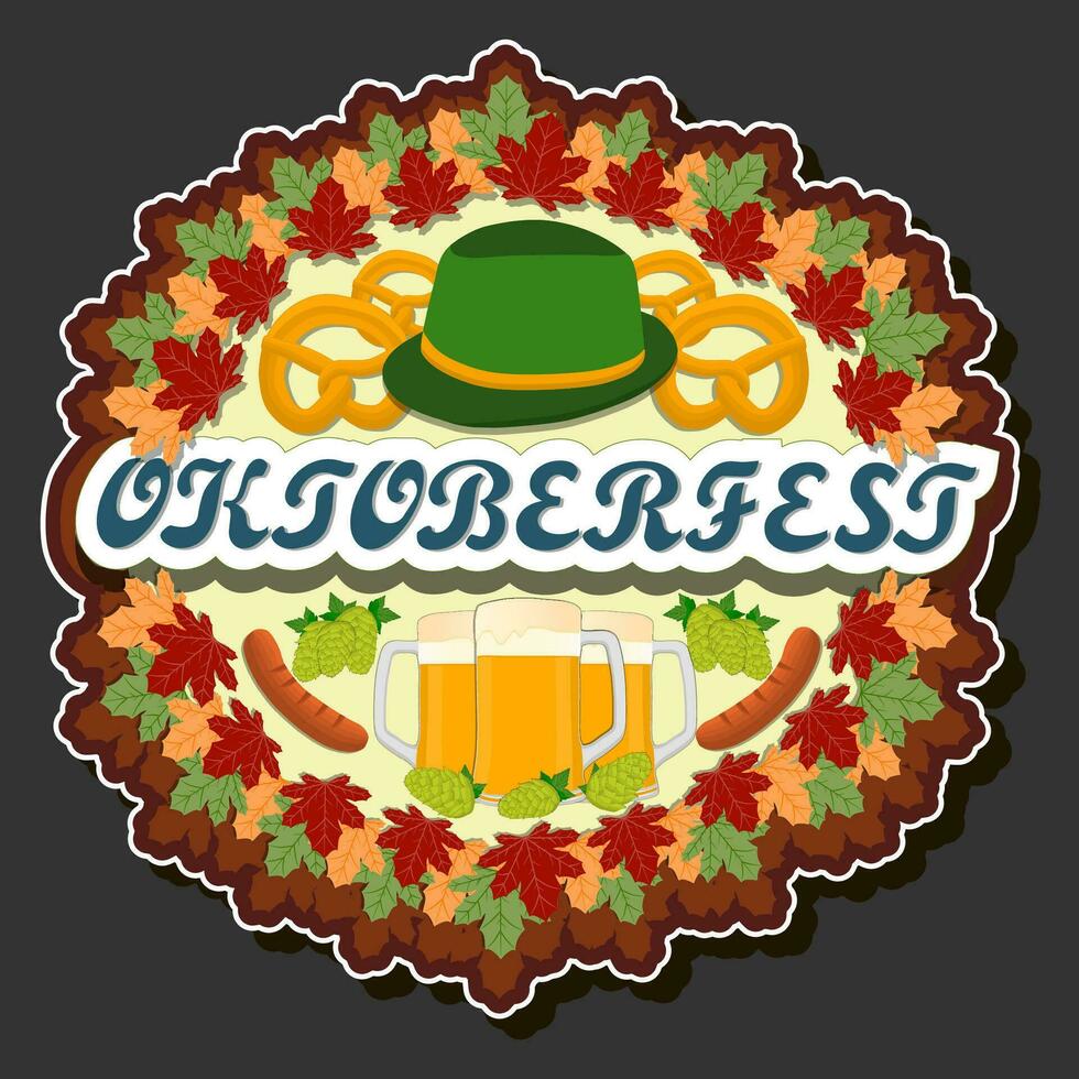 hermosa ilustración en tema de celebrando anual Oktoberfest fiesta vector