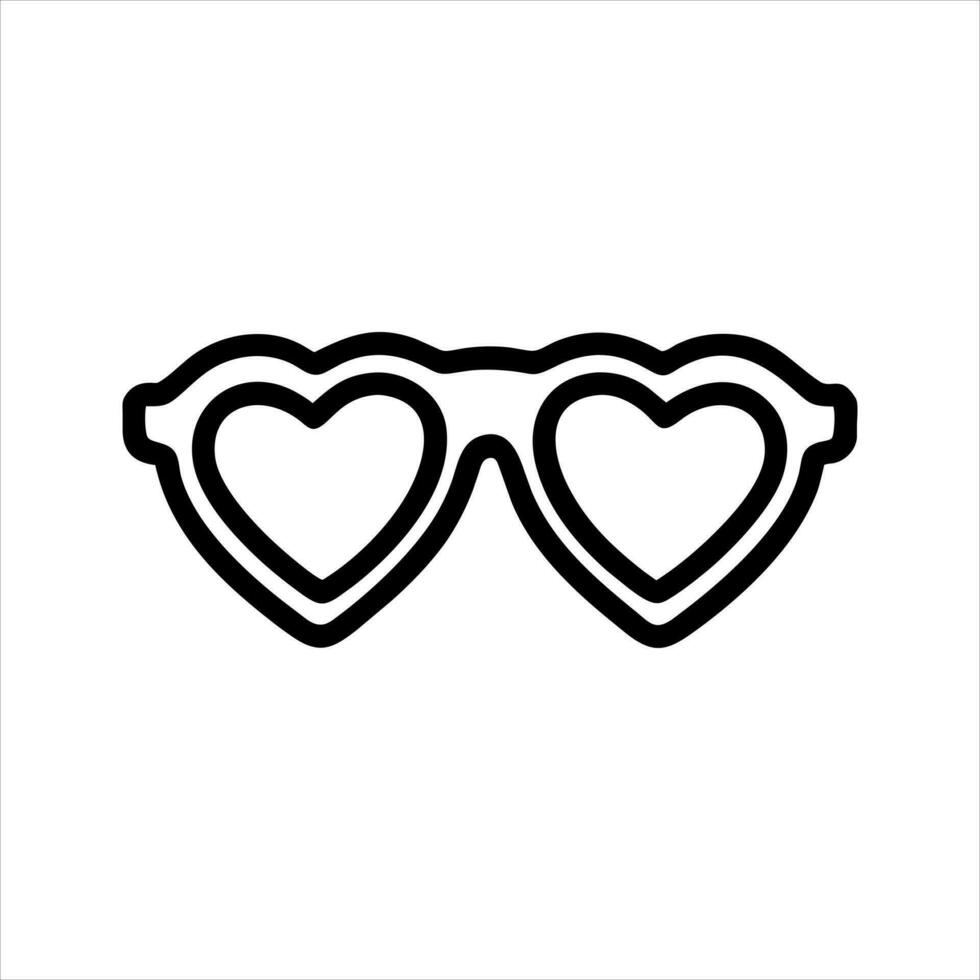 corazón conformado lentes icono, línea y glifo versión, contorno y lleno vector signo. lineal y lleno pictograma. símbolo, logo ilustración.