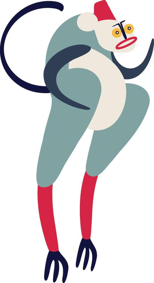 Funny monkey. Illustration in modern childish hand drawn style vector