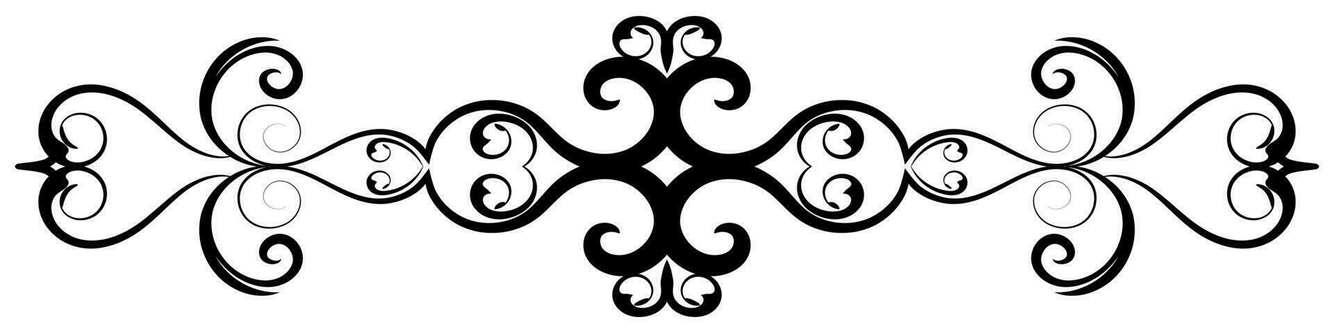 Flower border decorative design element Wedding banners, frames, labels, black lines on white. vector