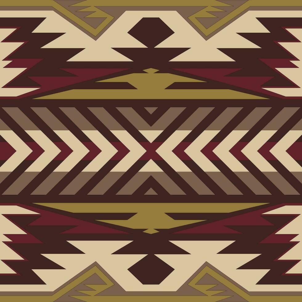 Aztec, Navajo geometric seamless pattern. Native American Southwest print. Ethnic design wallpaper, fabric, cover, textile, rug, blanket. vector