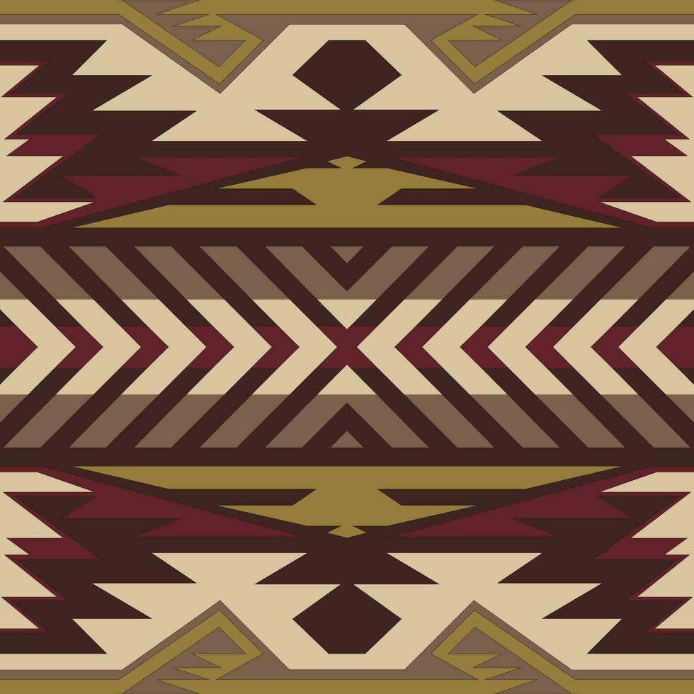 azteca, navajo geométrico sin costura modelo. nativo americano Sur oeste impresión. étnico diseño fondo de pantalla, tela, cubrir, textil, alfombra, frazada. vector