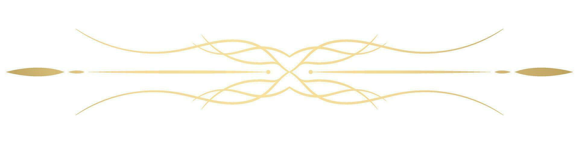Gradient gold vintage lines for decorating greeting cards, carpet pattern elements. vector