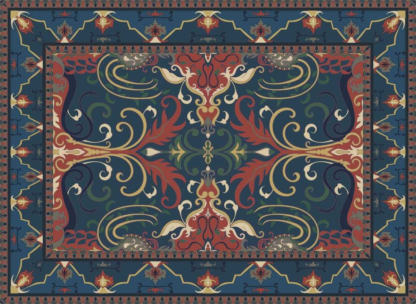 antiguo real alfombra diseño persa alfombra el historia de antiguo flor luces decorando el gente sencillo color edición vector ilustración