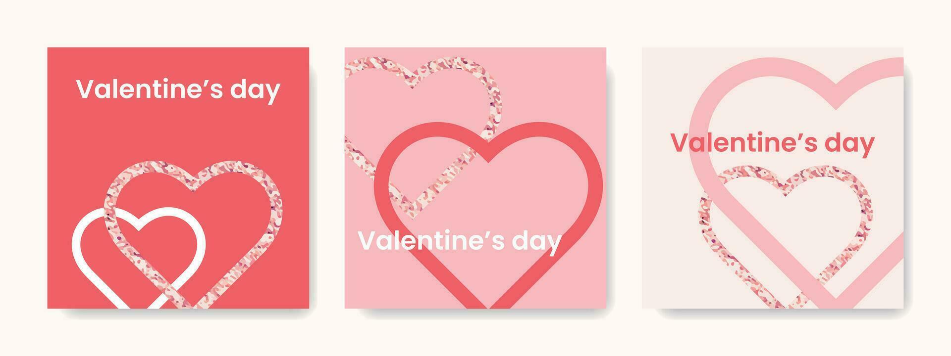 Valentine's Day Card Templates. Valentine's Day. Pink hearts. vector